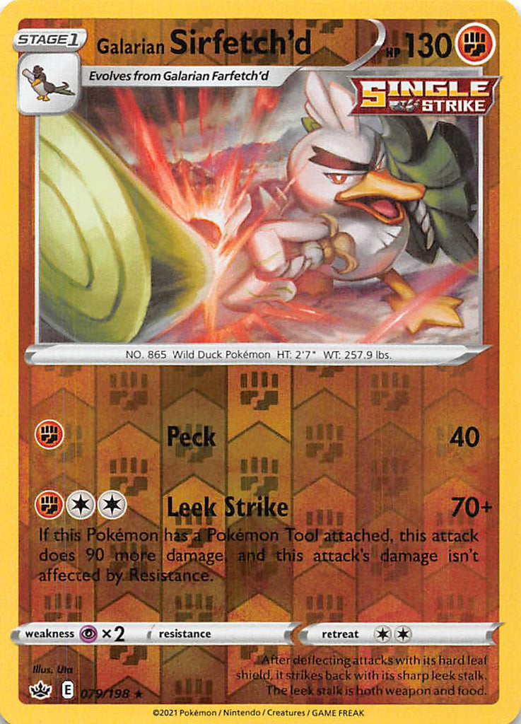 sirfetch'd pokemon card value Galarian Sirfetch'd (079/198) [Sword & Shield: Chilling Reign]