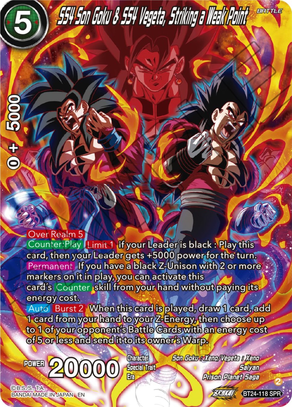 SS4 Son Goku & SS4 Vegeta, Striking a Weak Point (SPR) (BT24-118) [Bey SS4 Son Goku & SS4 Vegeta, Striking a Weak Point (SPR) (BT24-118) [Bey