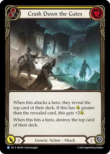 Crash Down the Gates (Yellow) [SEA199] (High Seas)  Rainbow Foil