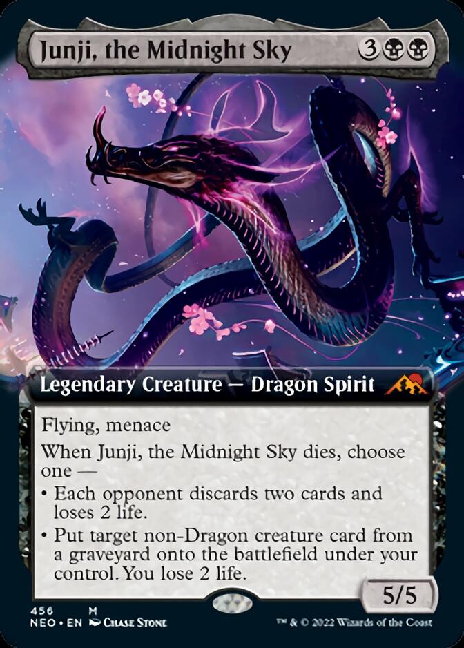 mtg kamigawa neon dynasty art cards Junji, the Midnight Sky 1 Card (Gold-Stamped Signature) [Kamigawa (A copy of a permanent spell becomes a token.) MTG Art Series: Kamigawa: Neon