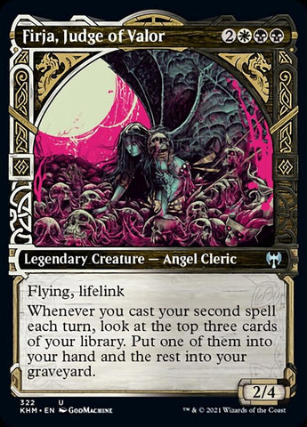 mtg kaldheim showcase cards Birgi, God of Storytelling // Harnfel, Horn of Bounty (Showcase) [Kald Alrund gets +1/+1 for each card in your hand and each foretold card you own in exile Showcase: Kaldheim - Part 2