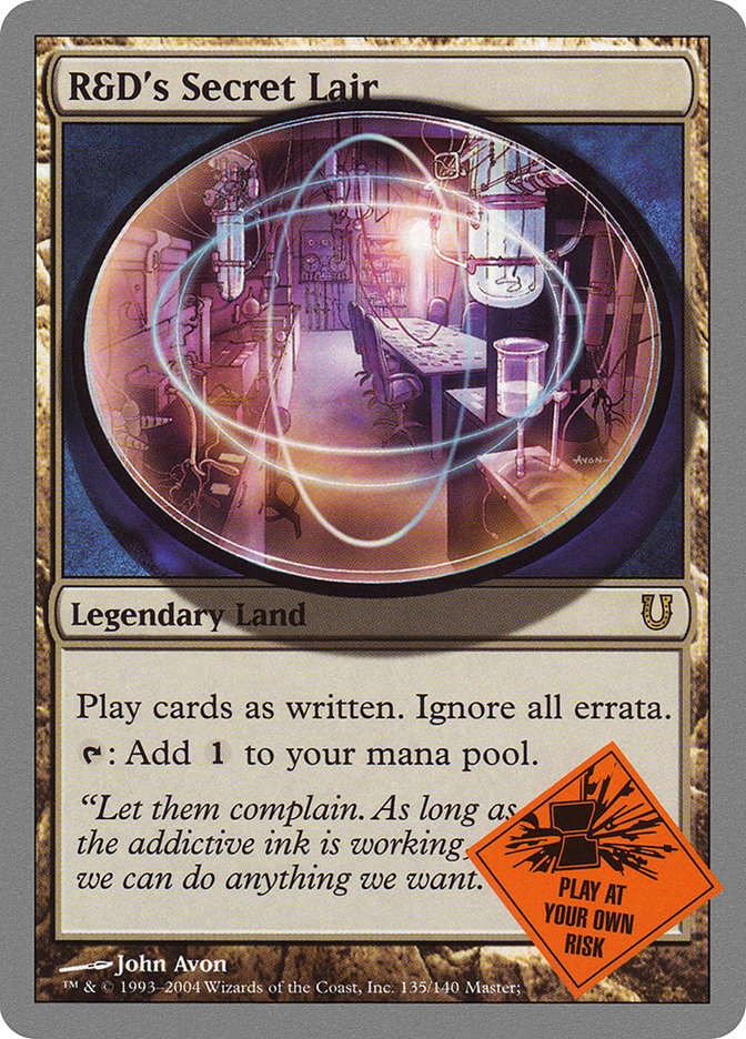 the secret lair mtg card R&D's Secret Lair [Unhinged]
