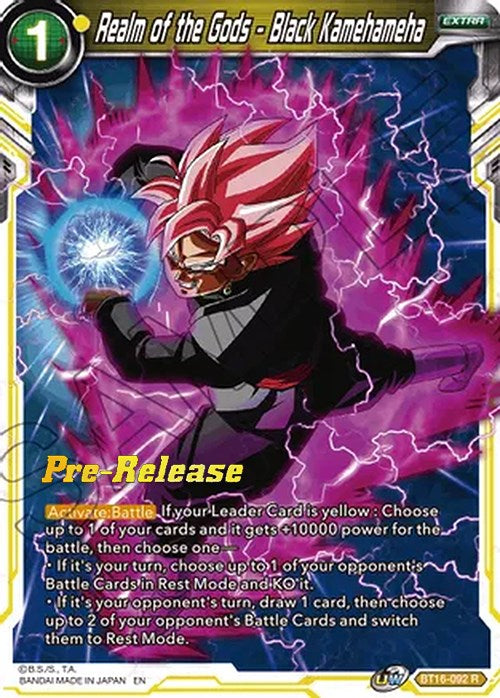 Realm of the Gods - Black Kamehameha (BT16-092) [Realm of the Gods Pre Realm of the Gods - Black Kamehameha (BT16-092) [Realm of the Gods Pre