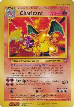 charizard pokemon card 4 102 (4/102) (Celebrations Metal Card) [Celebrations: 25th Annive RarityPromo Hit Points120 HP Fire Sold at Auction: Charizard 4/102