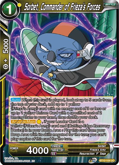 Sorbet, Commander of Frieza's Forces [BT12-104]