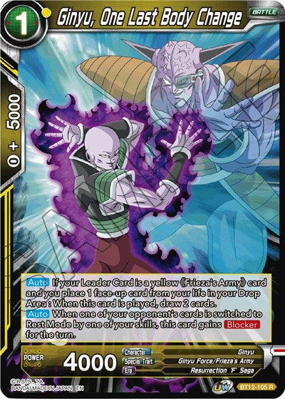 Ginyu, One Last Body Change [BT12-105]