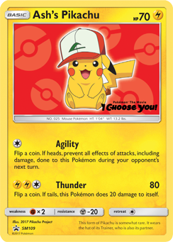 pokemon i choose you pikachu card Ash's 2017 MOVIE PROMO SM112 TAG 9 Field Of Breaks reveal it Pikachu Pokemon Valentine's Day Card,