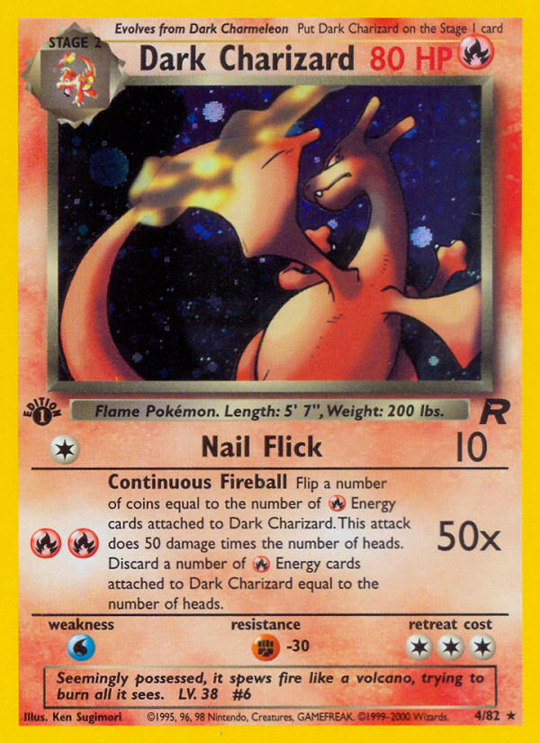 first edition dark pokemon cards The Ever Secret Rare Pokmon Card Hits Auction Retreat Cost Dark Charizard (4/82) [Team Rocket