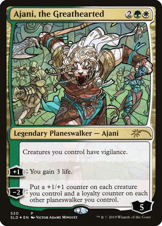 Ajani, the Greathearted (Stained Glass) [Secret Lair Drop Promos]