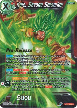 Kale, Savage Berserker (BT11-004) [Vermilion Bloodline Prerelease Prom Kale, Savage Berserker (BT11-004) [Vermilion Bloodline Prerelease Prom
