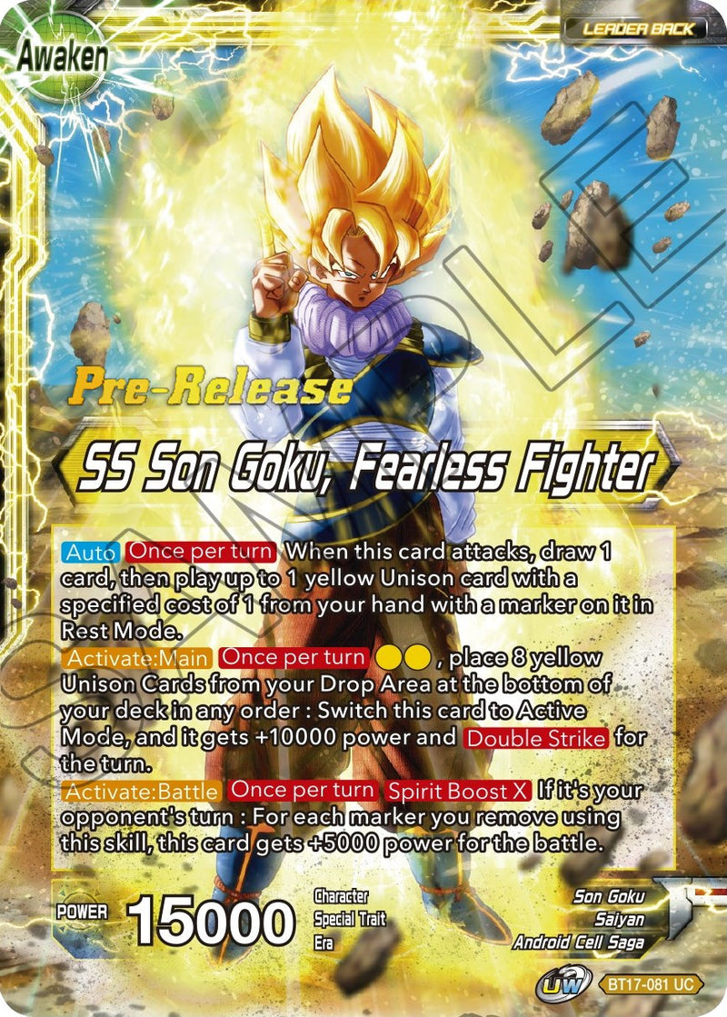 dragon ball super card game bt17 Son Goku // SS Son Goku, Fearless Fighter (BT17-081) [Ultimate Squad P