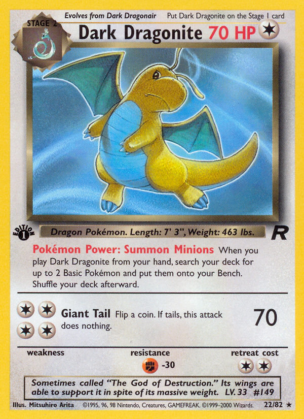 dragonite pokemon card 1st edition 1999 FOSSIL #19/62 HGA 9 CERT P0NYKNBDLL Jeffthrowcards This attack does 40 damage times the number of heads.cv 1999 POKEMON FOSSIL DRAGONITE -