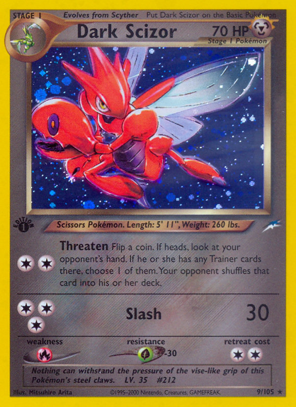 least expensive pokemon card Dark Scizor (9/105) [Neo Destiny 1st Edition]