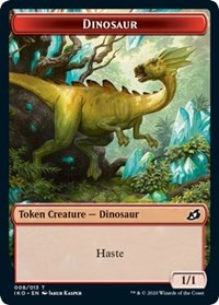 Dinosaur // Human Soldier (005) Double-sided Token [Ikoria: Lair of Behemoths Tokens]