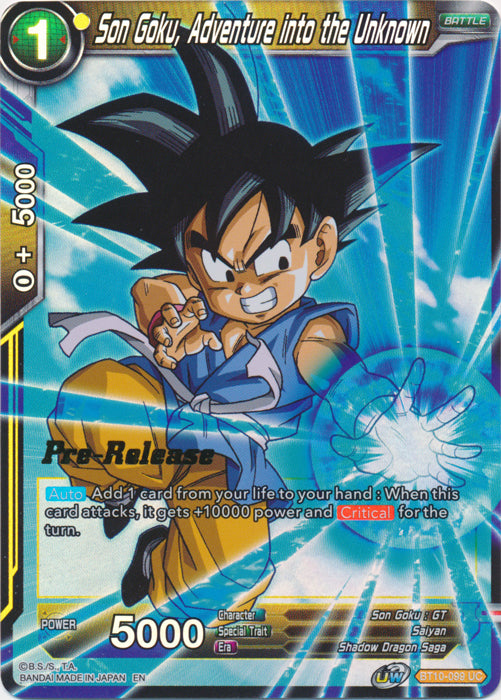 dragon ball super card game rise of the unison warrior Son Goku, Adventure into the Unknown (BT10-099) [Rise of the Unison Wa